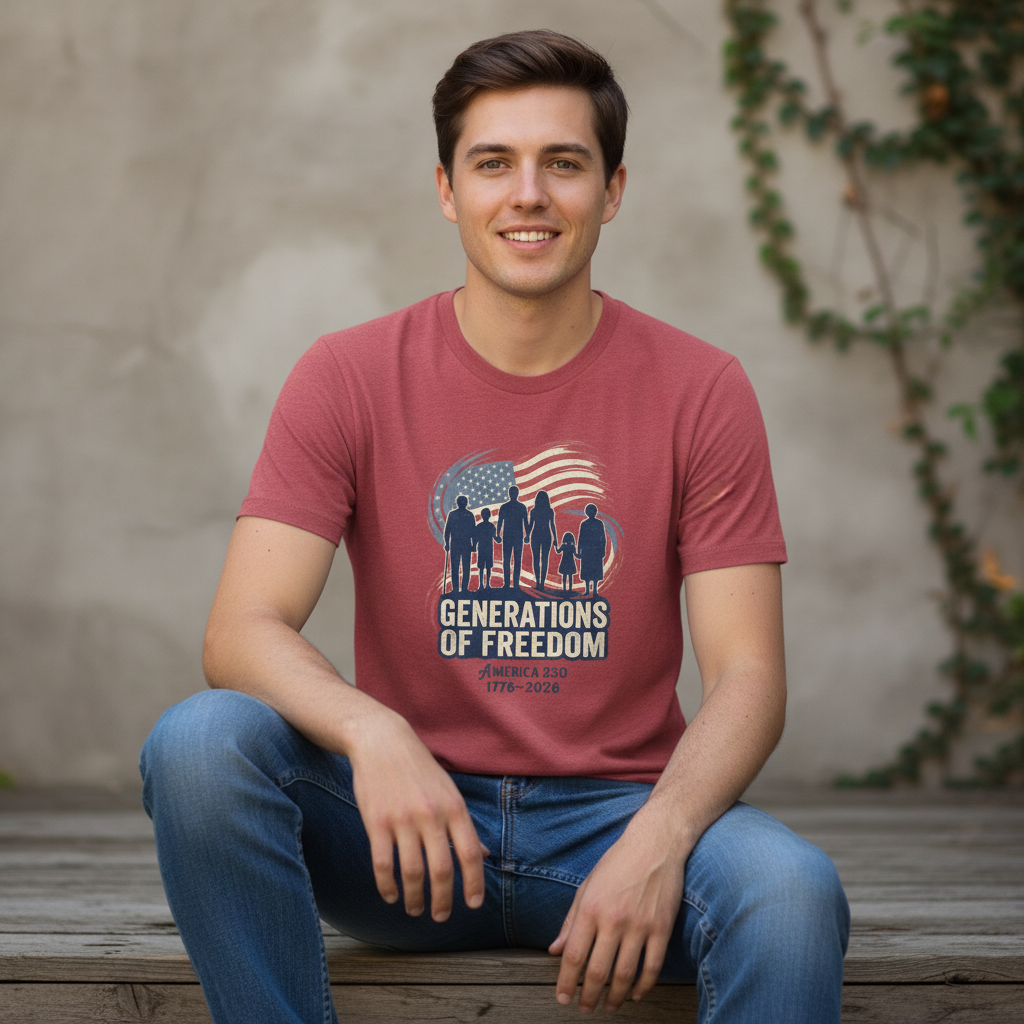 Generations of Freedom – America 250 Celebrating Family, Unity & Liberty (1776–2026) T-Shirt
