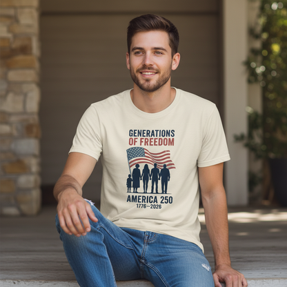 Generations of Freedom – America 250 Family Legacy T-Shirt (1776–2026)