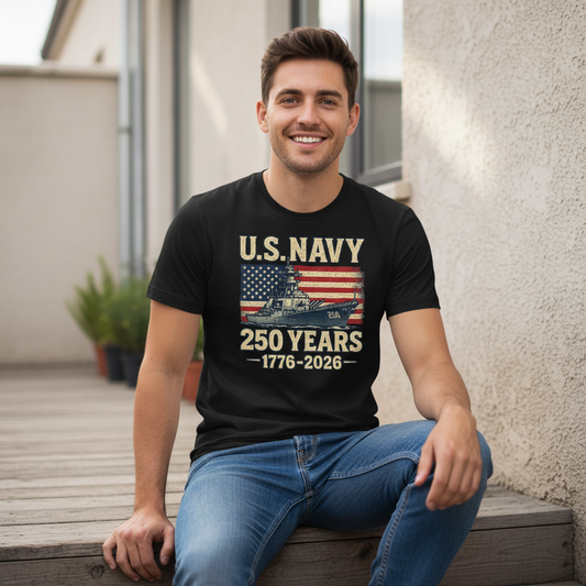 U.S. Navy — Honoring 250 Years of Maritime Power, Courage, and Unbroken Service to the American Republic (1776–2026) T-Shirt