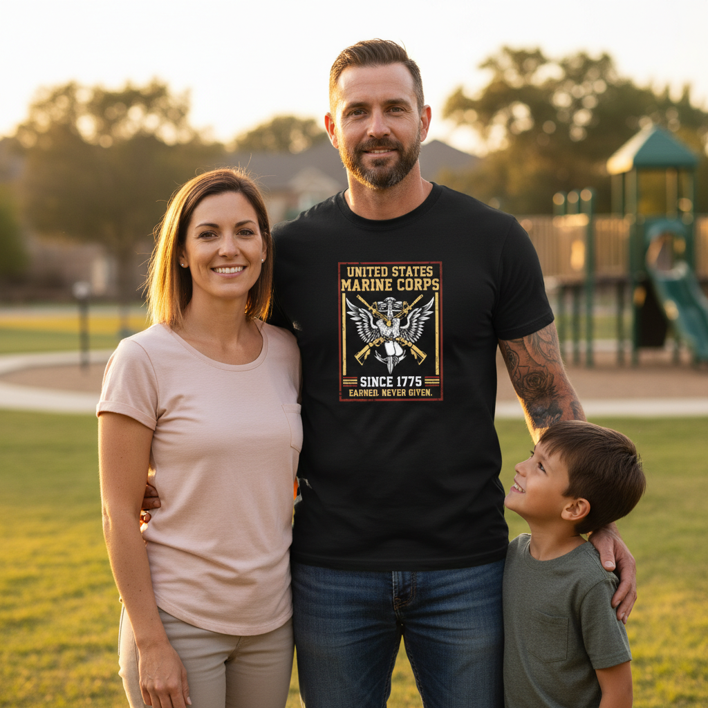 USMC "Earned Never Given" Since 1775 Vintage Graphic Tee
