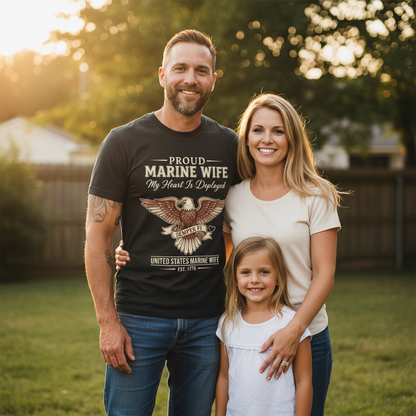 United States Marine Corps Wife Shirt - Semper Fi Eagle Graphic Tee