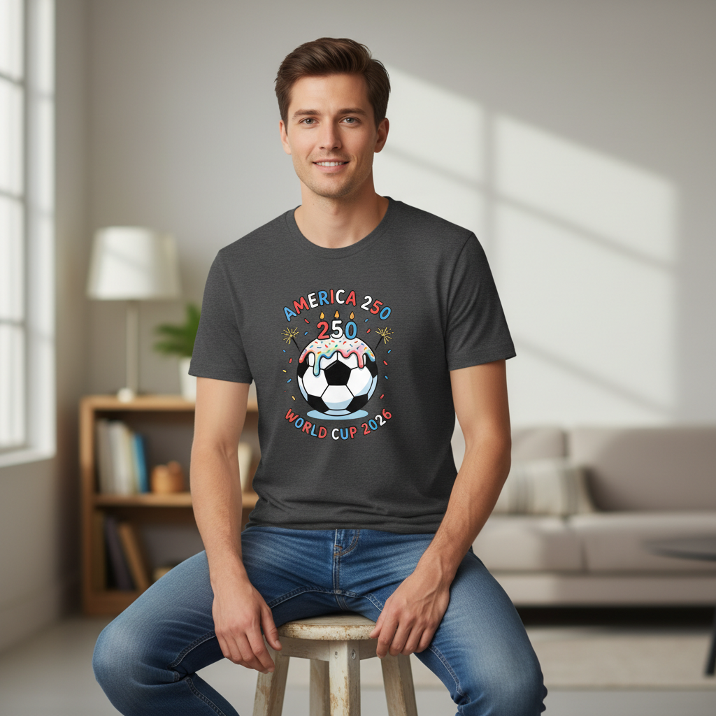 America 250th Birthday Celebration Soccer T-Shirt