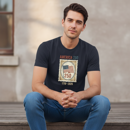 America 250 Commemorative Stamp Anniversary T-Shirt