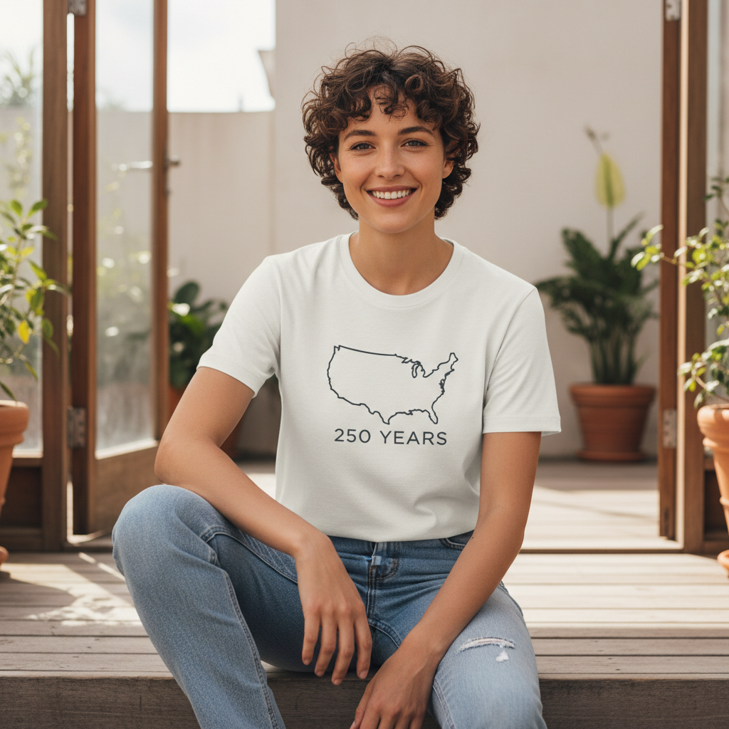 Minimalist Map — America 250 Heritage Tee