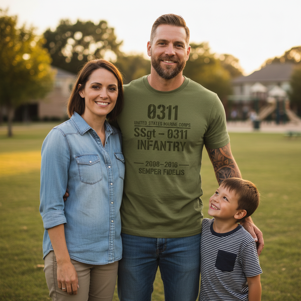"Semper Fidelis" USMC 0311 Infantry SSgt Combat Veteran Tee