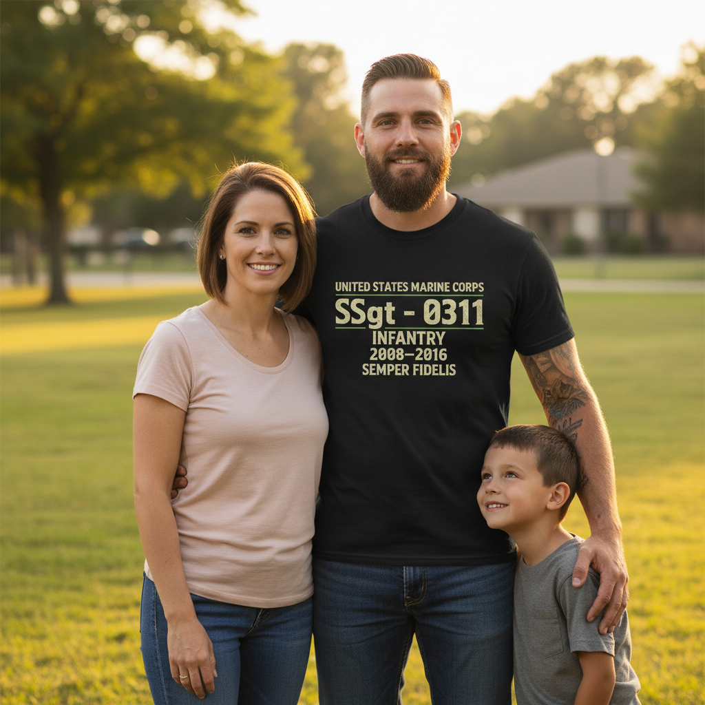 USMC "Semper Fidelis" SSgt 0311 Infantry Veteran 2008-2016 Tee