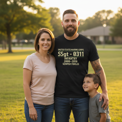 USMC "Semper Fidelis" SSgt 0311 Infantry Veteran 2008-2016 Tee