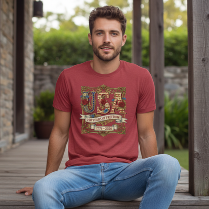 USA 250 – Floral Freedom Emblem T-Shirt
