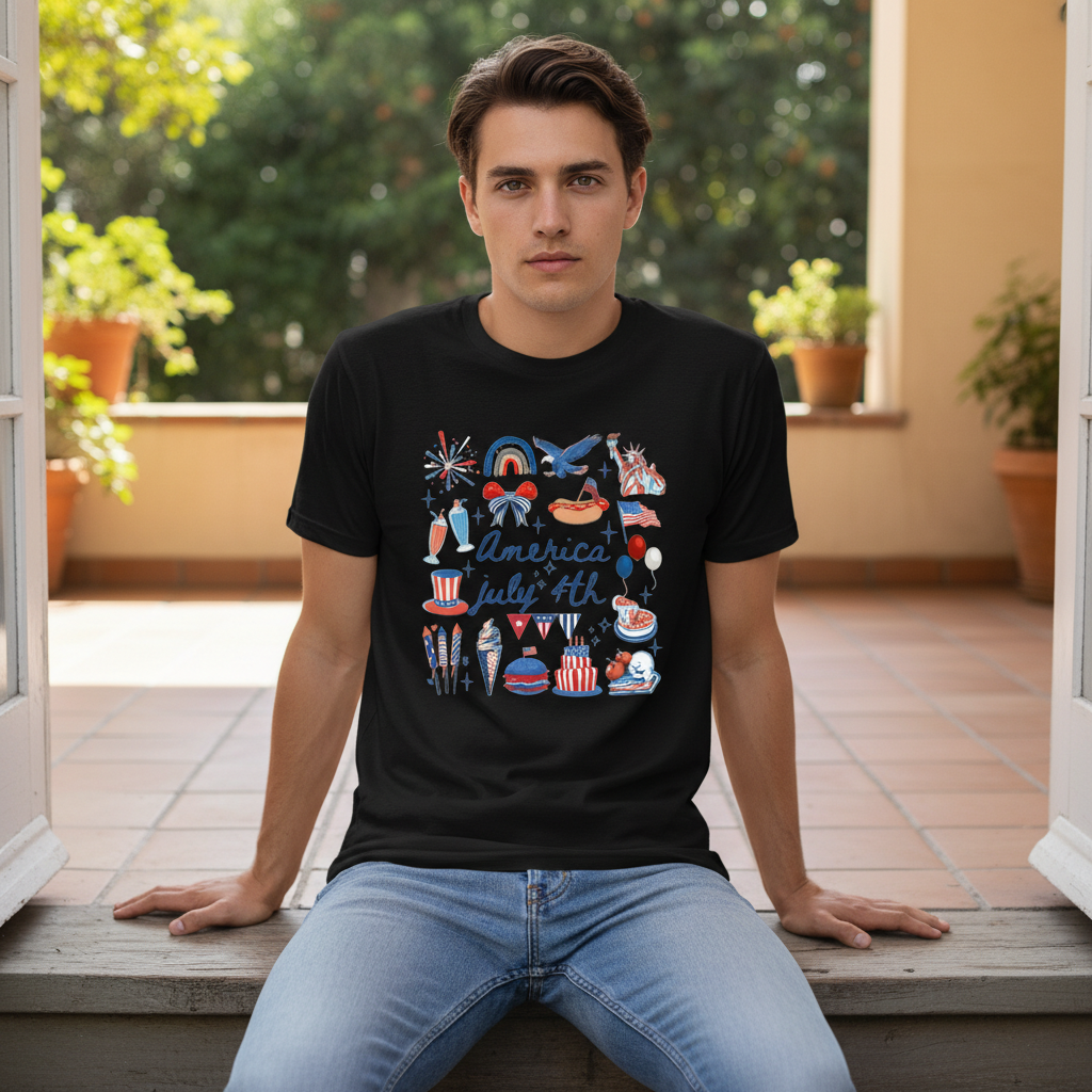 America 250 – July 4th Celebration Icons T-Shirt