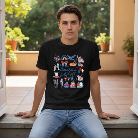 America 250 – July 4th Celebration Icons T-Shirt