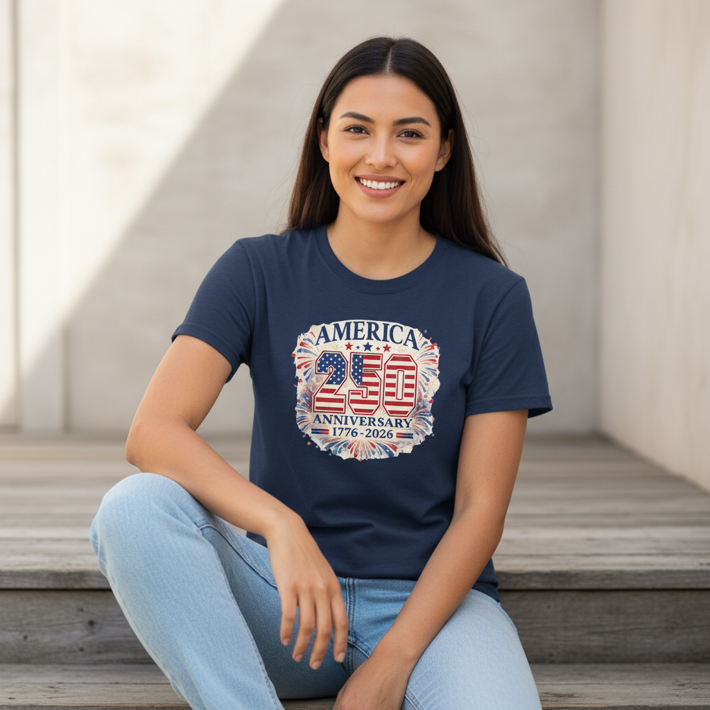 America 250 – Fireworks Anniversary Crest T-Shirt