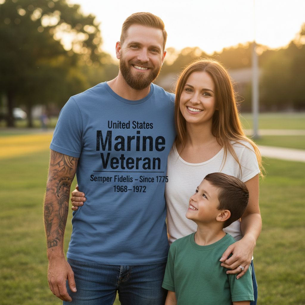 USMC Veteran Shirt 1968-1972 Service Era - Proud Marine Veteran Tee
