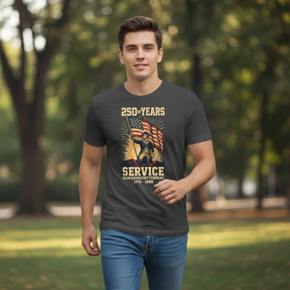 250 Years of Service — Honoring the Semiquincentennial Legacy of Courage, Sacrifice, and the American Spirit (1776–2026) T-Shirt