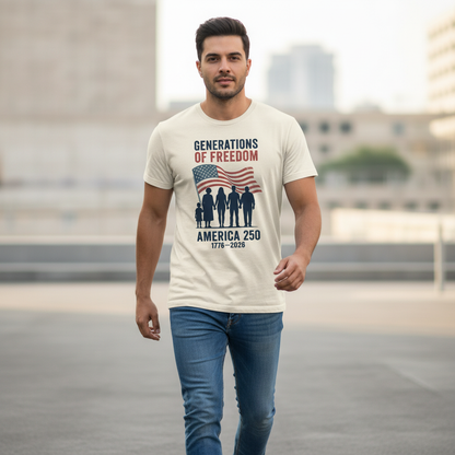 Generations of Freedom – America 250 Family Legacy T-Shirt (1776–2026)