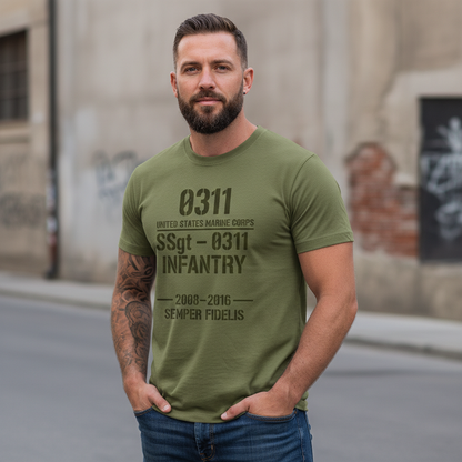 "Semper Fidelis" USMC 0311 Infantry SSgt Combat Veteran Tee