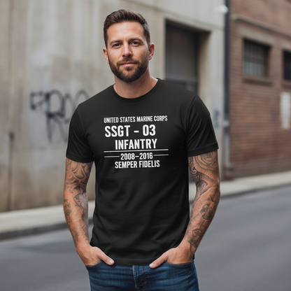 USMC "Semper Fidelis" SSgt 0311 Infantry Combat Veteran Tee