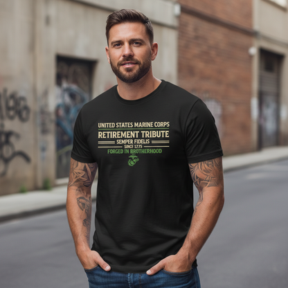 USMC "Retirement Tribute" Forged In Brotherhood Tee
