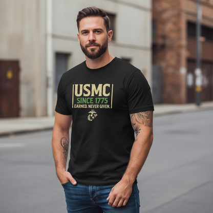 USMC "Earned Never Given" Heritage Emblem Tee
