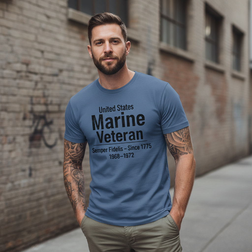USMC Veteran Shirt 1968-1972 Service Era - Proud Marine Veteran Tee