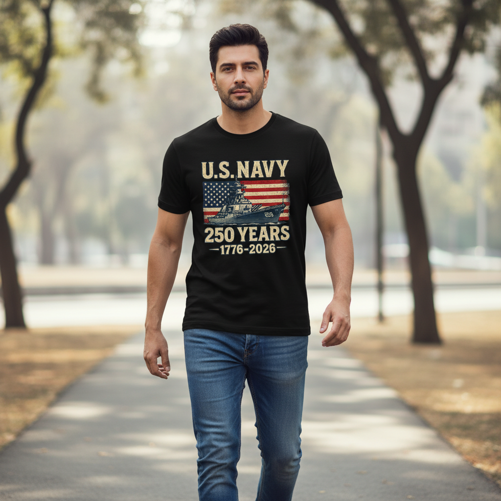 U.S. Navy — Honoring 250 Years of Maritime Power, Courage, and Unbroken Service to the American Republic (1776–2026) T-Shirt