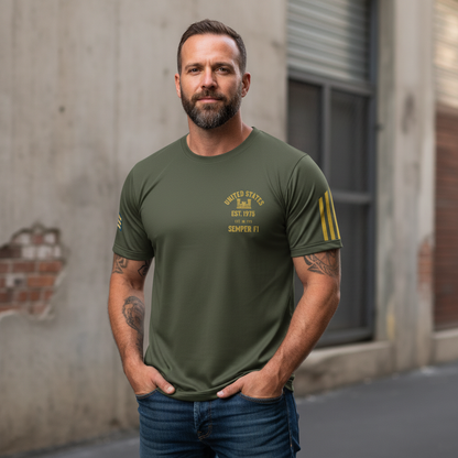 "Semper Fidelis" USMC "Forged In Battle" Heritage Tee
