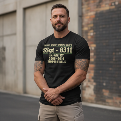 USMC "Semper Fidelis" SSgt 0311 Infantry Veteran 2008-2016 Tee