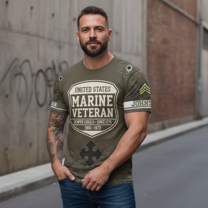 "Semper Fidelis" USMC Vietnam Era Veteran Camo Tribute Tee