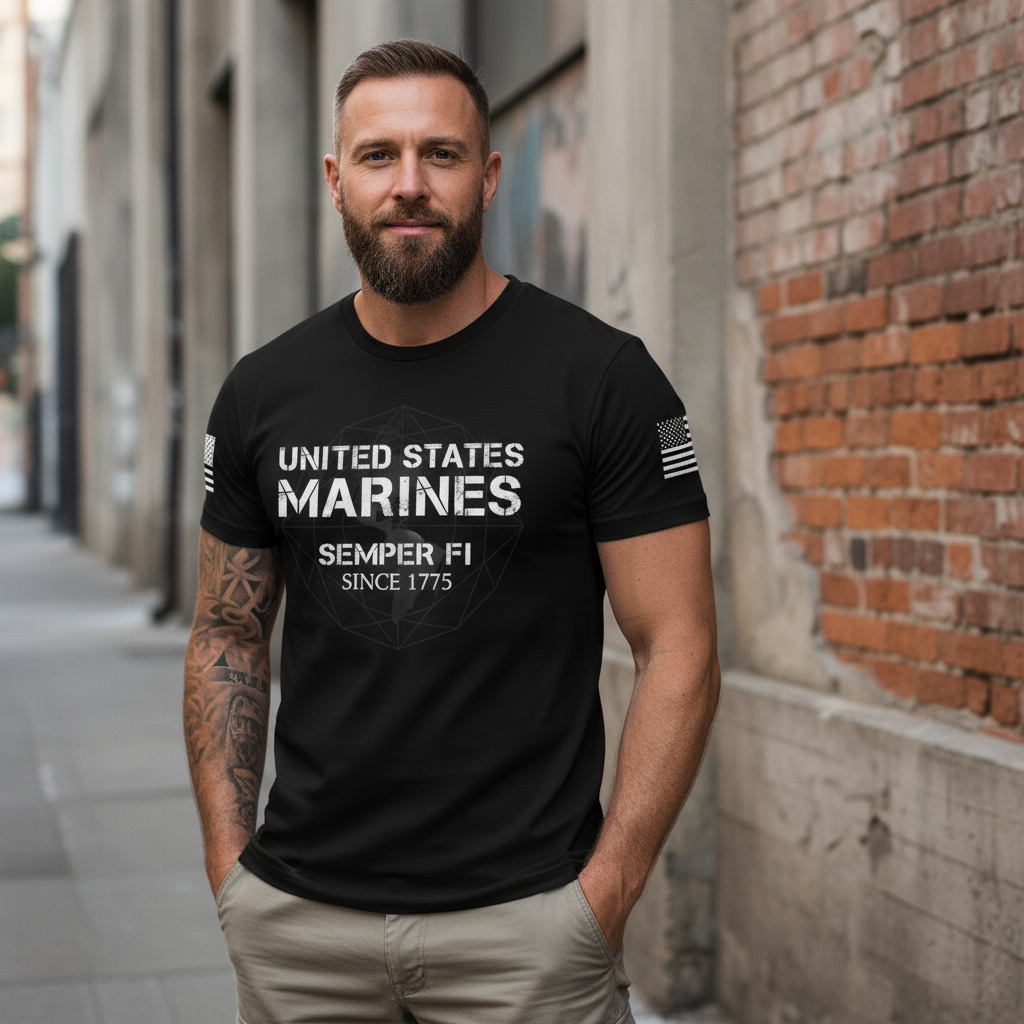 USMC "Honor, Courage, Commitment" Defined Veteran Tee
