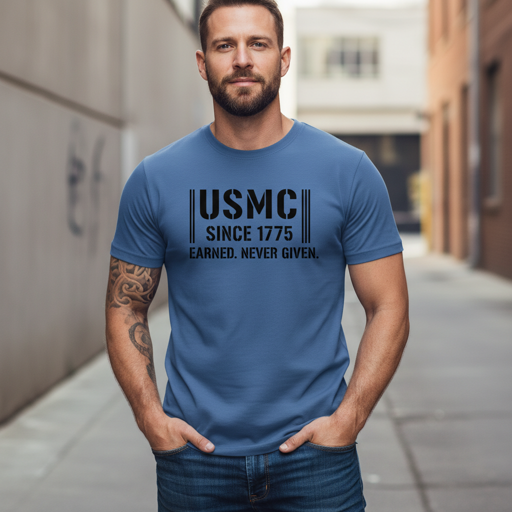 Official Style USMC Since 1775 Marines Men's Cotton T-Shirt