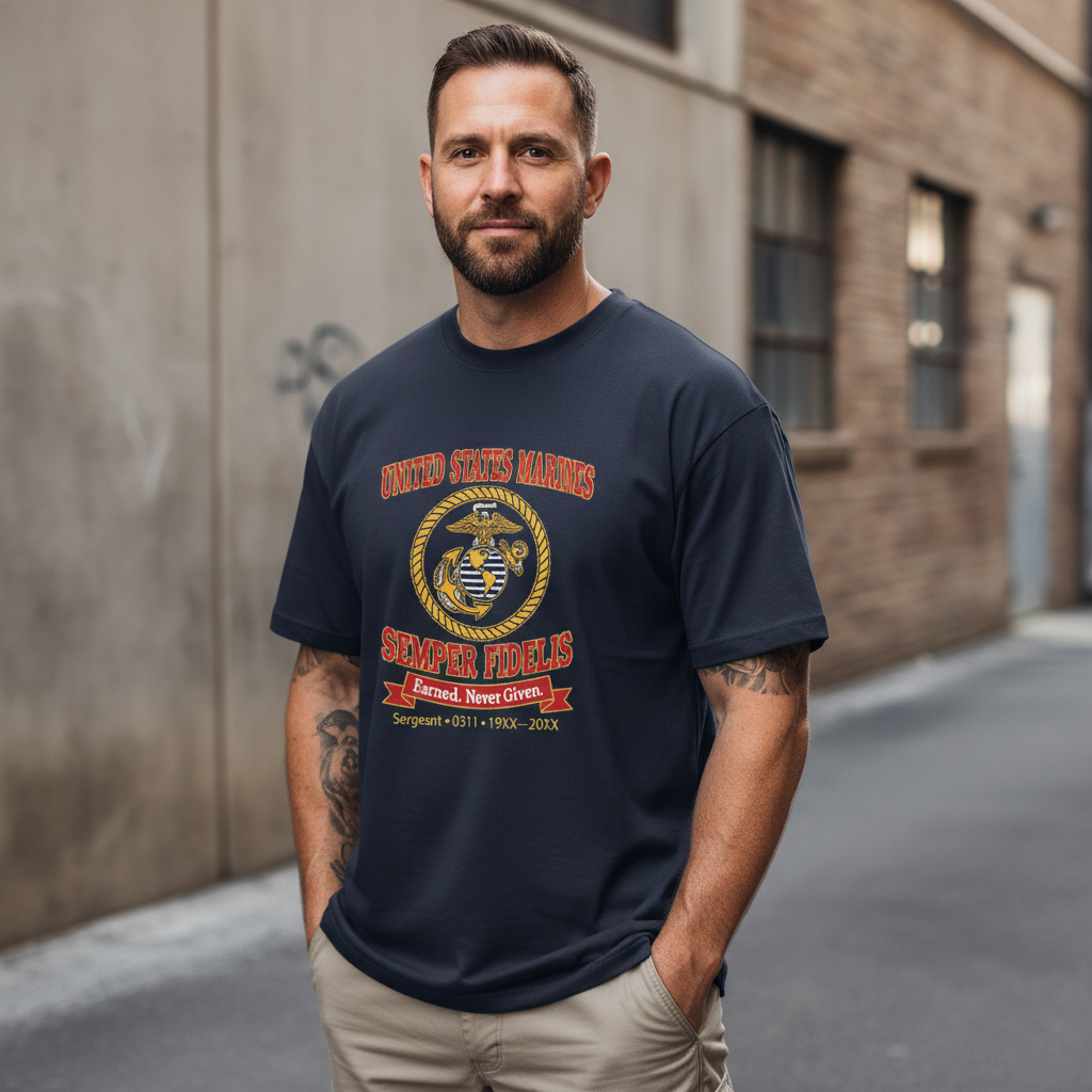 Custom USMC Sergeant 0311 Military Heritage Tee