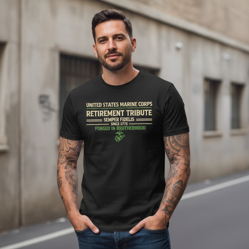 USMC "Retirement Tribute" Forged In Brotherhood Tee