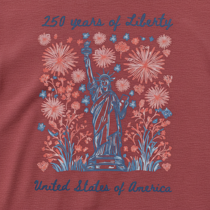 Statue of Liberty Fireworks – America 250 T-Shirt