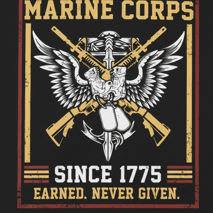 USMC "Earned Never Given" Since 1775 Vintage Graphic Tee