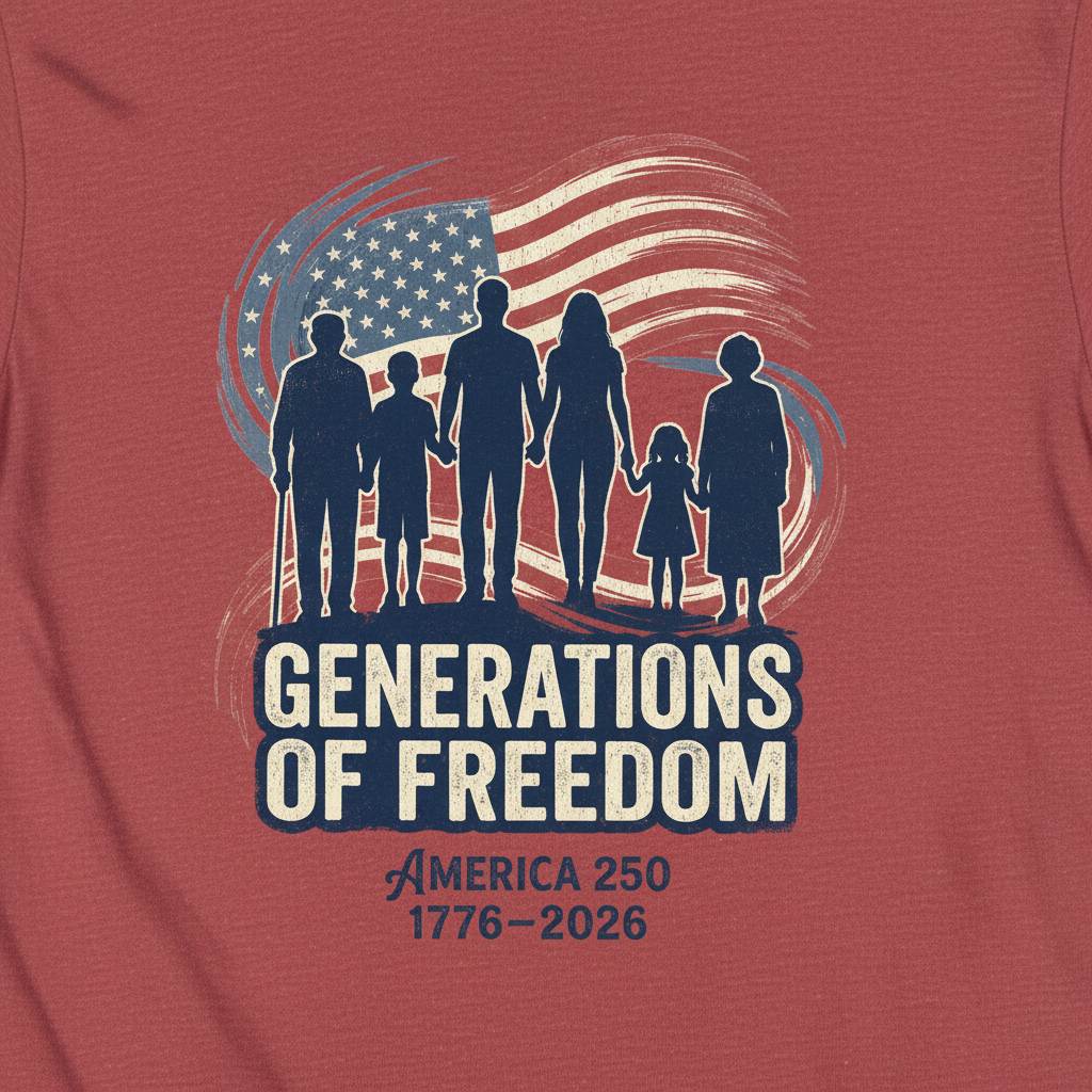 Generations of Freedom – America 250 Celebrating Family, Unity & Liberty (1776–2026) T-Shirt