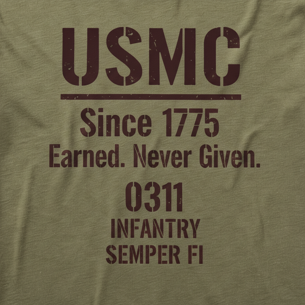 USMC "0311 Infantry" Semper Fi Tactical Military Tee