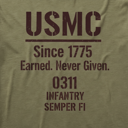 USMC "0311 Infantry" Semper Fi Tactical Military Tee