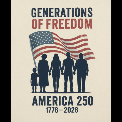 Generations of Freedom – America 250 Family Legacy T-Shirt (1776–2026)