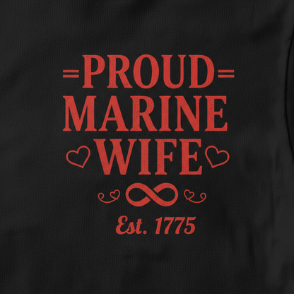 Proud Marine Wife "My Heart Is Deployed" Semper Fi Tee