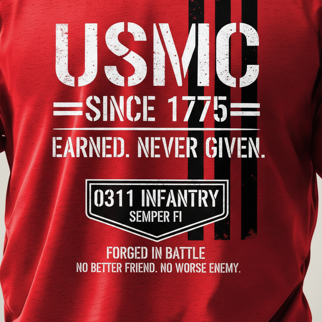 USMC "0311 Infantry" No Better Friend No Worse Enemy Tee