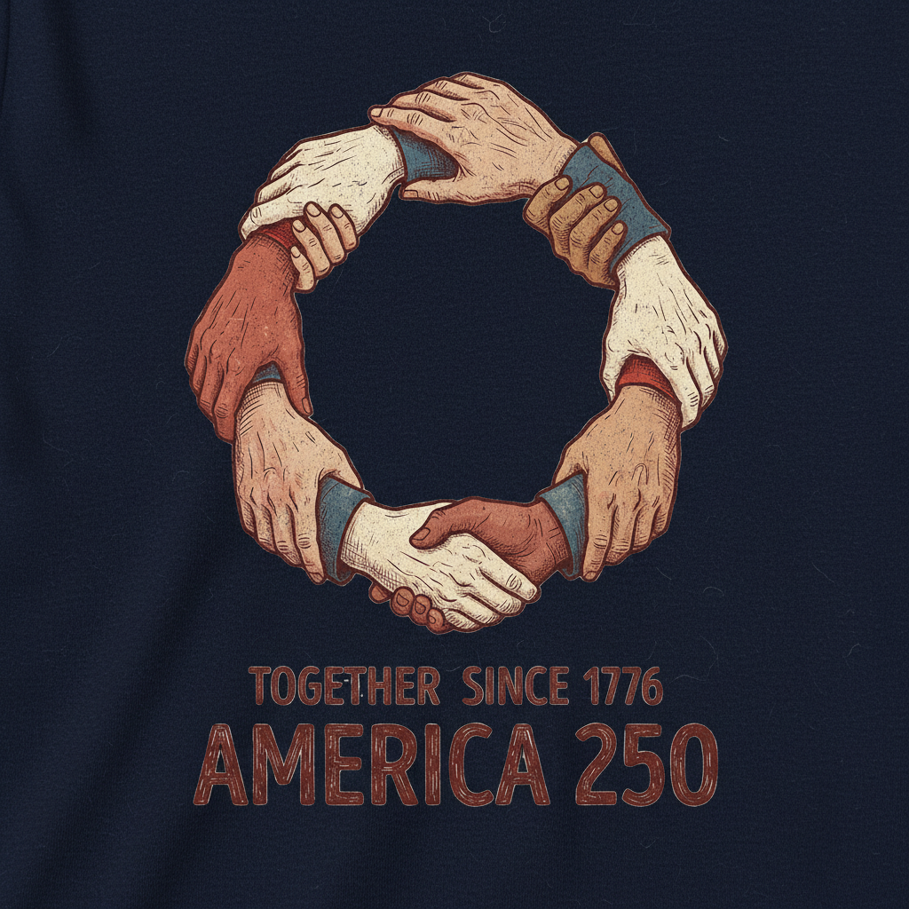Together Since 1776 – America 250 United Hands of Freedom T-Shirt
