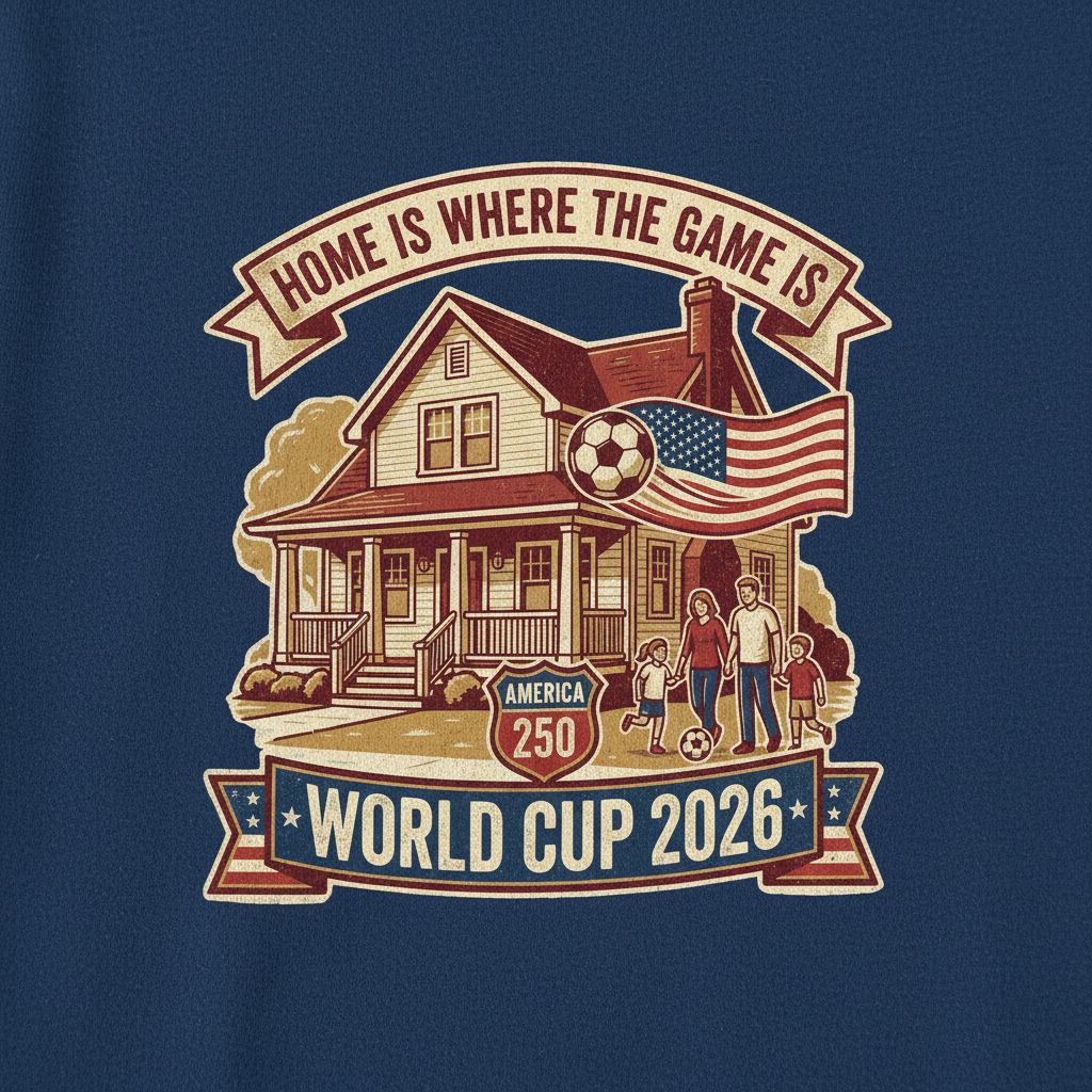 Home Is Where the Game Lives — America 250 World Cup Tee