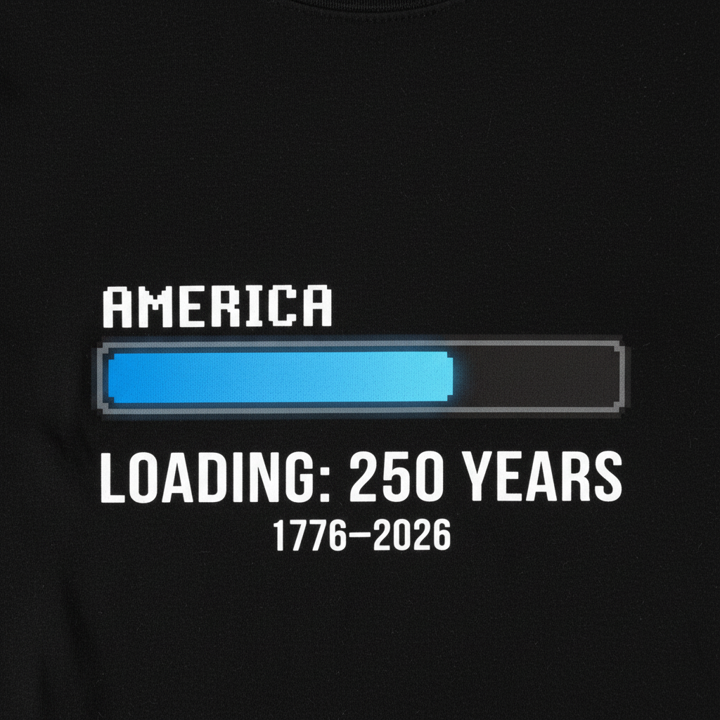 America Loading — 250 Years in Progress (1776–2026) T-Shirt
