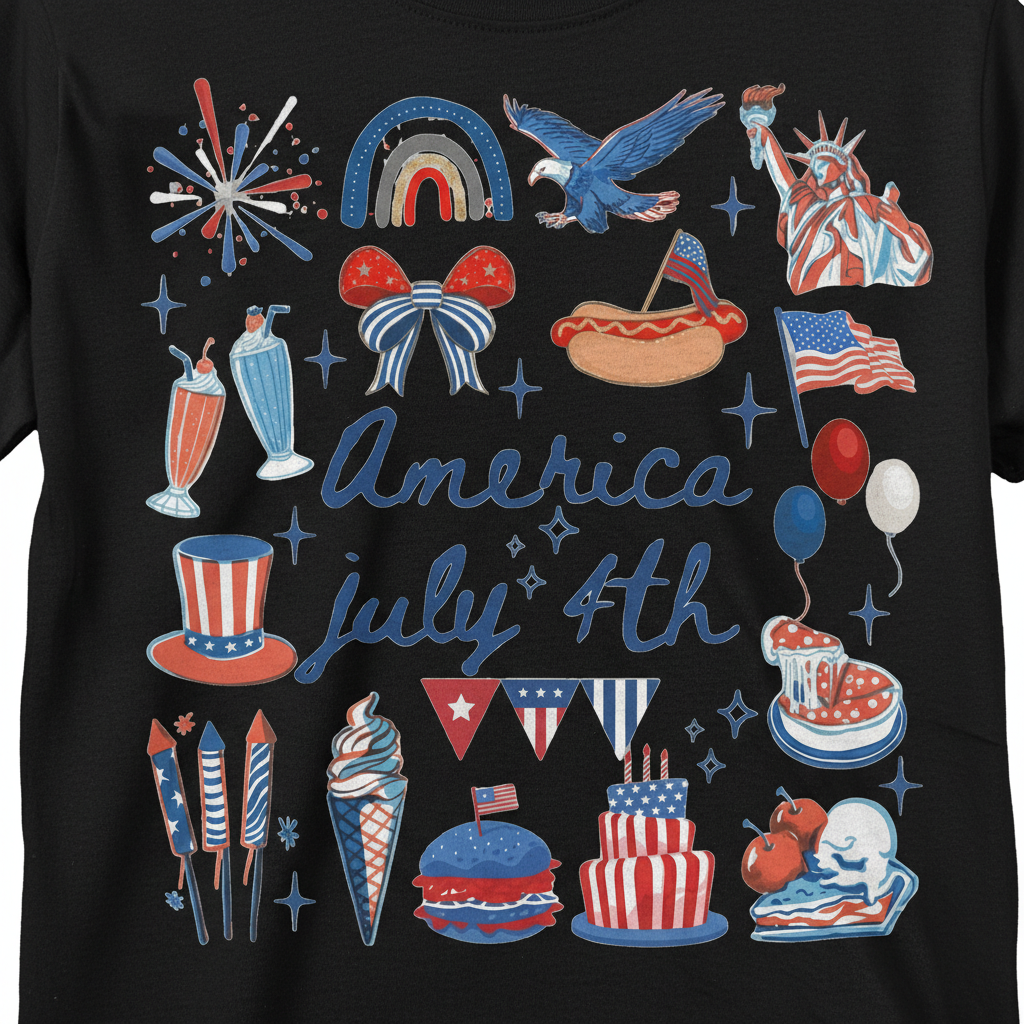 America 250 – July 4th Celebration Icons T-Shirt