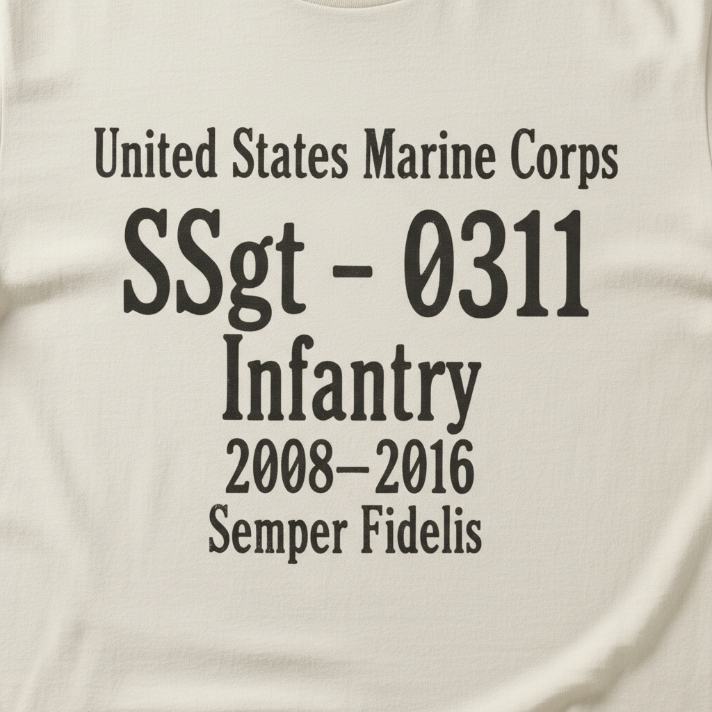 United States Marine Corps Staff Sergeant Shirt - 0311 Infantry MOS Veteran