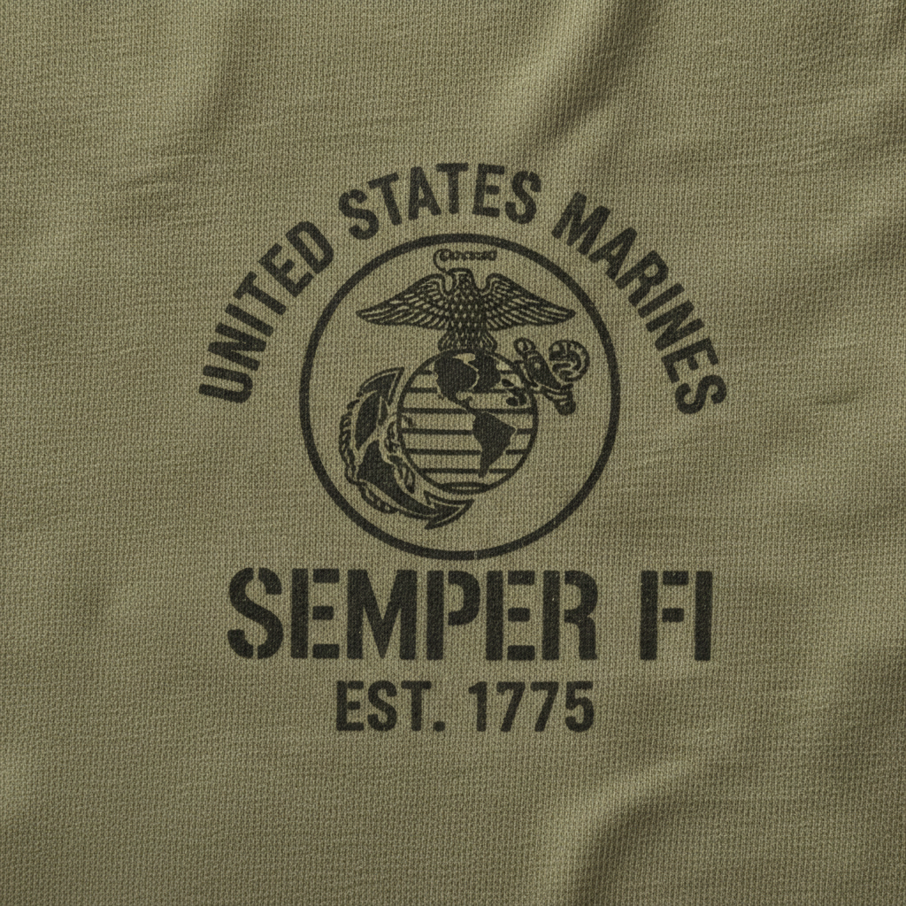 USMC "Semper Fi" Est. 1775 Pocket Logo Graphic Tee
