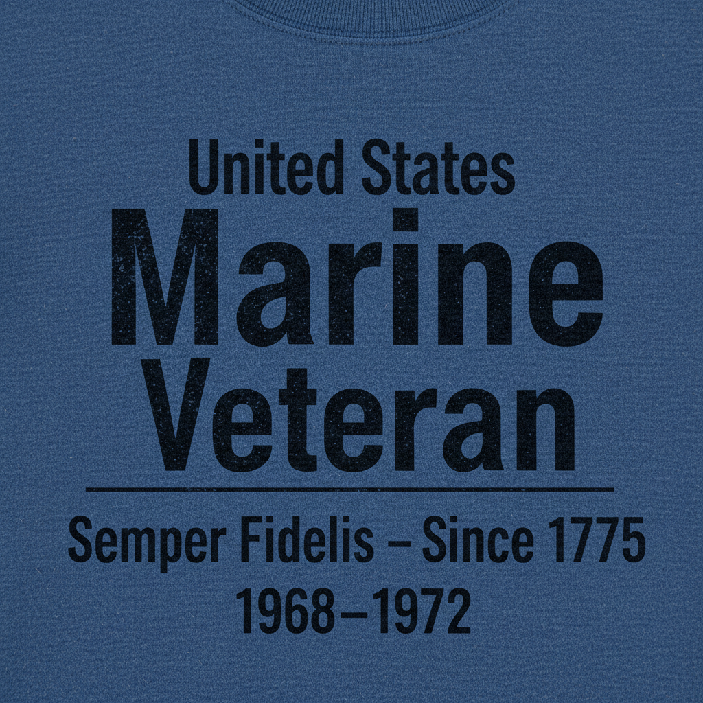 USMC Veteran Shirt 1968-1972 Service Era - Proud Marine Veteran Tee