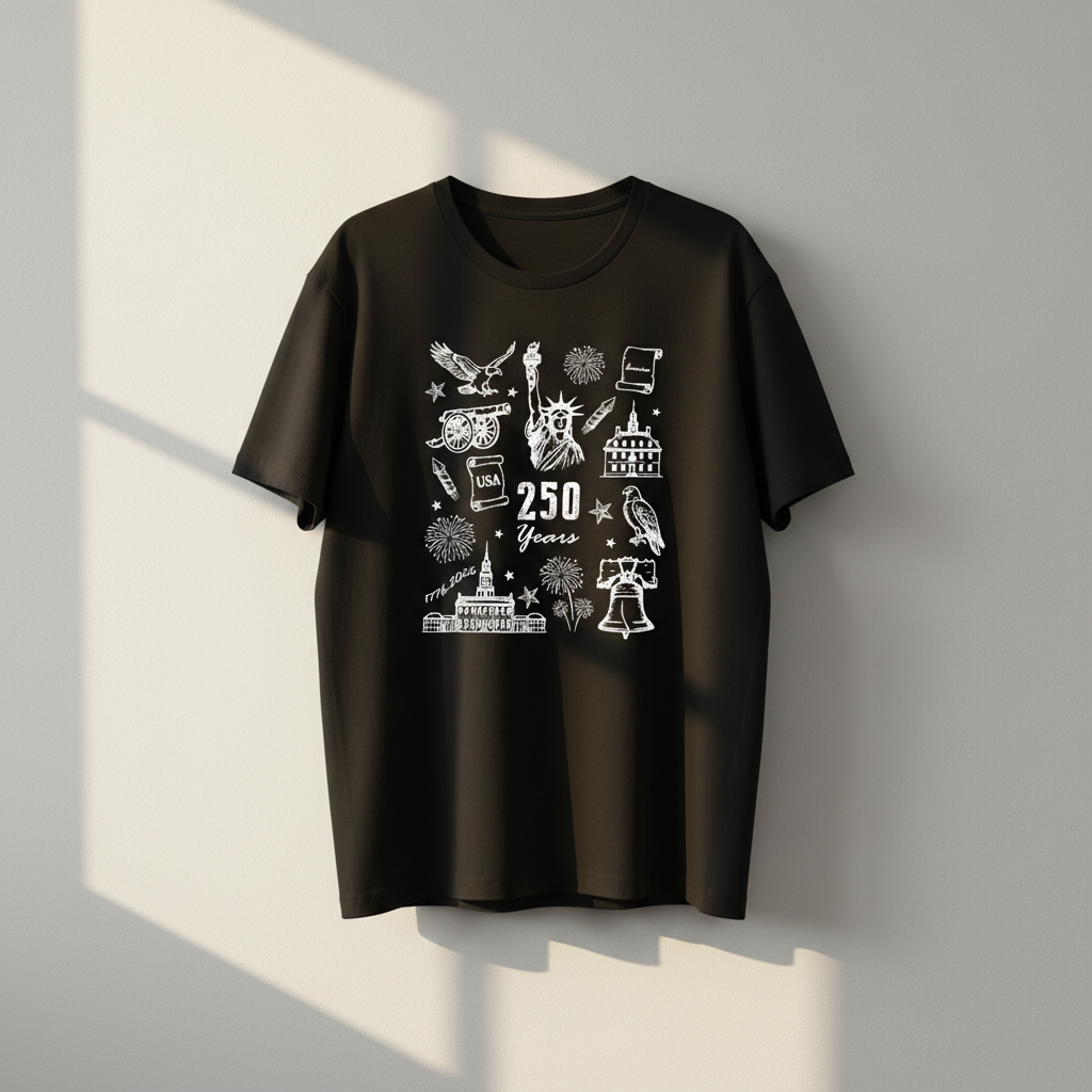 America 250 – Liberty Icons Collage T-Shirt