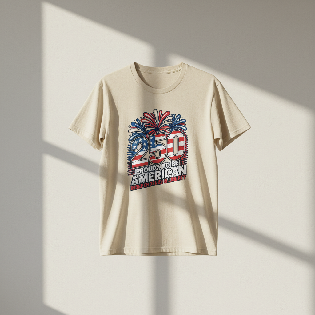 250 Proud to Be American — A Quarter Millennium of Independence, Freedom, and Enduring Liberty (1776–2026) T-Shirt
