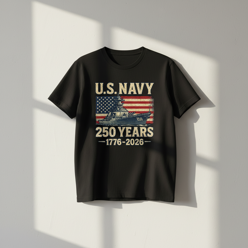 U.S. Navy — Honoring 250 Years of Maritime Power, Courage, and Unbroken Service to the American Republic (1776–2026) T-Shirt