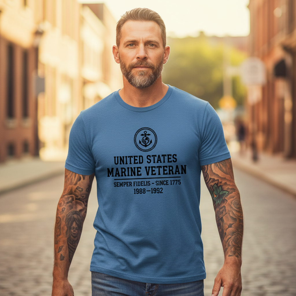 United States Marine Veteran T-Shirt - Semper Fidelis Since 1775 Tee